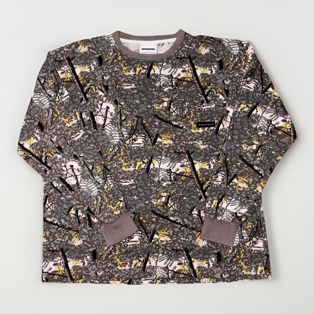 Barbarian X Raised By Wolves Bushlan Camo Shirt Mens‎ Lg Cotton Pocket Shirt